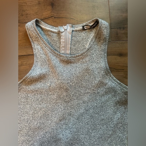 MNG by Mango Gray Knit Bodycon Dress | Sleeveless Midi | Size Approx S/M - Picture 4 of 9